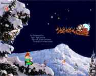On Christmas Eve,
 Santa finds his way
  Through clouds and stars,
   Towards our sweet homes.