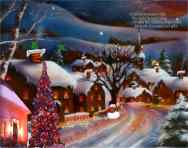 Countless houses to visit,
 This night he won't sleep
  To offer the children of the world
   Myriads of presents and gifts.